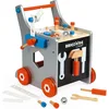 Image de Janod - Mon Premier Jeu de Construction - Chariot de Bricolage en Bois - Magnétique - Imitation et Eveil - 25 Outils & Accessoires Inclus - 18 Mois +