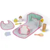 Image de Janod - Sac Nursery - Jouet en Bois et en Tissu - Sac à Langer pour Poupon - Dépliable en Table à Langer Poupon - 8 Accessoires - avec Bavoir, Couche, Biberon - Certifié FSC - Dès 2 Ans, J06501