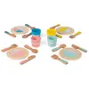 Image de Janod - Dinette Bois 20 Pièces Design Rétro - Jeu d'Imitation - Jeu de Cuisine - Apprentissage Motricité Fine et Imagination - Dès 3 Ans, J06600