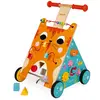 Image de Janod - Chariot Multi-Activités Chat en Bois - Pousseur Évolutif avec Frein et Poignée Ajustable - Apprentissage de la Marche - Dès 1 an, J08005, Multicolore