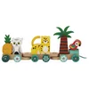 Image de Janod - Train Tropical à Tirer Tropik - Jouet à Tirer en Bois - 11 Pièces et 3 Wagons - Jouet Educatif Motricité et Coordination Main  il - Certifié FSC - Peinture à l'eau - Dès 1 an, J08272