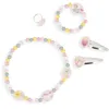 Image de Janod - Set de 5 Bijoux en Bois Licornes - 1 Collier, 1 Bracelet, 1 Bague et 2 barettes - Bijoux en Bois et Métal FSC - Accessoire de Mode - Dès 3 Ans - J08880