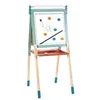 Image de Janod - Tableau Chevalet Double Face en Bois - Évolutif, Réglable en Hauteur - Ardoise Blanche Magnétique + Ardoise pour Craie + Rouleau de papier - 23 Accessoires Inclus - Dès 3 ans, J09625