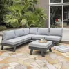 Image de Salon bas de jardin en angle - 5/6 places - Aluminium - Anthracite
