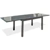 Image de Table de jardin rectangulaire - 8/10 places - Aluminium et plateau en verre - Anthracite - TOLEDE