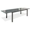 Image de Table de jardin rectangulaire - 10/12 places - Aluminium et plateau en verre - Anthracite - TOLEDE