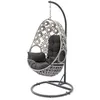 Image de Balancelle de jardin SAMOA en résine tressée avec coussin gris anthracite - ECRU