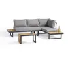 Image de Salon bas de jardin - 4 places - Aluminium/bois - Anthracite - TOKYO