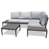 Image de Salon de jardin d'angle - 4 places - Aluminium - Anthracite - ANKARA