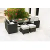 Image de Salon de jardin encastrable 8 personnes noir OCEANE