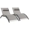 Image de Lot de 2 bains de soleil - Aluminium et textilène - Gris