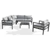 Image de Salon de jardin d'angle - 4/6 places - Aluminium - Gris Anthracite - BEAUBOURG
