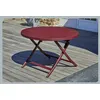 Image de Table de jardin ronde pliante - 4/6 places - Aluminium - Rouge carmin - MARIUS