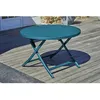 Image de Table de jardin ronde pliante - 4/6 places - Aluminium - Bleu canard - MARIUS