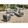 Image de Salon de jardin d'angle 7 places en aluminium et corde gris MANOSQUE
