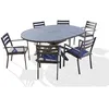 Image de Salon de jardin avec rallonge papillon - 6 places - Aluminium - Anthracite - PELOSA