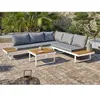 Image de Salon de jardin 5 places bois d'acacia et aluminium blanc MIYAKO