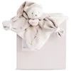 Image de DOUDOU ET COMPAGNIE - Doudou Plat Ours Collector - Taupe - 3 Couleurs au Choix - Ourson avec Bonnet de Nuit - avec Boite Cadeau pour Offrir - Cadeau Naissance Bébé - Garantie Doudou Perdu - DC2922