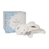 Image de Doudou et Compagnie - Peluche Lapin -25 cm - Lapin Pompon Blanc/Bleu - Jolie Boîte Cadeau - Happy Glossy - Happy Doudou To You