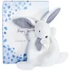 Image de DOUDOU ET COMPAGNIE - Petit Doudou Lapin - 17 cm - Collection Happy Glossy - Bleu - Pompon Blanc Soyeux Lange - Idée Cadeau Naissance Filles Garçons - Peluche Éveil Sensoriel pour l'Enfant - DC3885