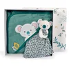 Image de DOUDOU ET COMPAGNIE - Cape de Bain Bébé Doudou Koala - en Coton Doux - Collection YOCA Le Koala - Taille 80x80 cm - Teintes Bleu et Vert Apaisantes pour Enfant - Idée Cadeau avec Boite - DC3954