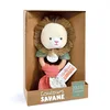 Image de DOUDOU ET COMPAGNIE - Éveil Sensoriel Grelot - 15 cm - Collection Hochet Lion Bois Naturel/Couleurs Savane - Idée Cadeau Naissance Filles Garçons - Peluche pour Stimulation de l'Enfant - DC4067