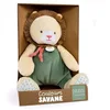 Image de Doudou et Compagnie - Pantin Souple - 30 cm - Collection Lion Couleurs Savane - Beige et Vert - Crinière Texturée Corps Moelleux - Idée Cadeau Naissance Filles Garçons - Peluche Éveil Enfant - DC4069