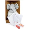 Image de Doudou et Compagnie - Peluche Bébé Pantin Éléphant avec Doudou Couleurs Savane - 15 cm de Douceur - Couleur Gris Doux pour Naissance - Un Compagnon Tendre pour Nouveau-né - DC4076