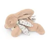Image de Doudou et Compagnie - Lapin Doudou - Peluche Doudou Lapin Habillée d'un Foulard en Lin - Beige Sable - 29 cm - pour Enfants dès la Naissance - Garantie Doudou Perdu - avec Boite Cadeau- DC4144