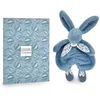Image de DOUDOU ET COMPAGNIE - Lapin Doudou bleu   Peluche Ultra Douce avec Foulard Fleuri   Doudou Plat Bébé Fille dès la Naissance   Garantie Doudou Perdu   Idée Cadeau - DC4147