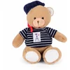 Image de Ours en peluche avec marinière et béret Marron