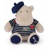 Image de DOUDOU ET COMPAGNIE - Peluche Hippopotame Béret Et Marinière - 28 Cm - Collection Amour de Paris - Doudou Peluche Doux et Chic - Avec Broderie Paris - Idée Cadeau Souvenir Enfants et Adultes - SP4291