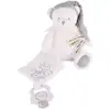 Image de Ours en peluche avec attache-sucette Argent