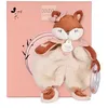 Image de DOUDOU ET COMPAGNIE - Doudou Hochet Mina Renard -18 cm - Peluche Bébé avec Grelot Intégré - Éveil Sensoriel Doux - Idée Cadeau Naissance Mixte Rose et Blanc - Lavable en Machine 30° - DC4687
