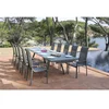 Image de Lot salon de jardin avec table NOISETTE 220/340x100 verre texturé + 8 fauteuils haut dossier empilables NOISETTE