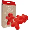 Image de ScrapCooking - Coffret 6 Moules en Silicone Bonhommes Pain d’Épices - Kit Pâtisserie pour Gâteaux de Noël Ginger - Moules Individuels Souples - Aptes Four & Lave-Vaisselle - Cadeau Cuisine - 2911
