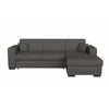 Image de LOUNGITUDE - Fuji - Canapé d'angle -Convertible - 4 Places - Coffre - en Tissu - Gris foncé - Angle Droit - L262cm
