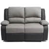 Image de LOUNGITUDE - DETENTE - Canapé de relaxation - Manuel - 2 Places - En Simili/Microfibre - Gris/Noir -L143cm