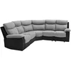 Image de LOUNGITUDE - Canapé de Relaxation panoramique 6 Places en Microfibre et Simili - Noir/Gris
