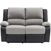 Image de LOUNGITUDE - DETENTE - Canapé de relaxation - Electrique - 2 Places - En Simili/Microfibre - Noir/Gris -L143cm