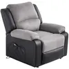 Image de LOUNGITUDE - DETENTE - Fauteuil de relaxation - Electrique - Releveur - En Simili/Microfibre - Noir/Gris