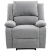 Image de LOUNGITUDE - Fauteuil de Relaxation Manuel en Tissu - Gris Clair