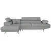 Image de LOUNGITUDE - Canapé d'angle Convertible 5 Places avec Coffre de Rangement - Tissu - Gris Clair - Gauche