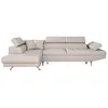 Image de LOUNGITUDE - Canapé d'angle Convertible 5 Places avec Coffre de Rangement - Tissu - Beige - Gauche