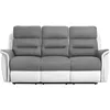 Image de LOUNGITUDE - Canapé 3 Places de Relaxation Manuel en Microfibre et Simili - Blanc/Gris