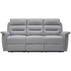 Image de LOUNGITUDE - Canapé 3 Places de Relaxation en Tissu Gris Clair