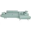 Image de LOUNGITUDE - Canapé d'angle Convertible 5 Places avec Coffre de Rangement en Tissu Bleu Clair