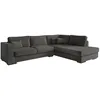 Image de LOUNGITUDE - BELAMI - Canapé d'angle - 4 Places - Confort Moelleux - en Tissu - Gris foncé - Angle Droit - L303cm