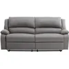 Image de LOUNGITUDE - DETENTE - Canapé de Relaxation - Manuel - 3 Places - Inclinaison réglable - en Microfibre - Gris -L193cm