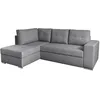 Image de LOUNGITUDE Aden - Canapé d'angle Convertible avec Coffre en Tissu - Gris - Angle Gauche